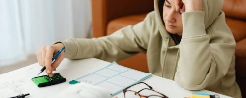 young boy trying to focus and study
